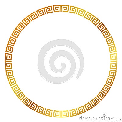 Vector Golden Circle Frame for Certificate, Placard Go Xi Fat Cai, Imlek Moment or other China Related Vector Illustration