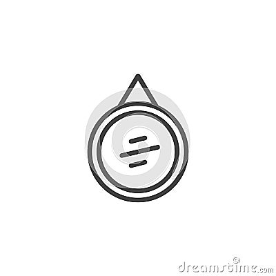 Circle frame mirror line icon Vector Illustration