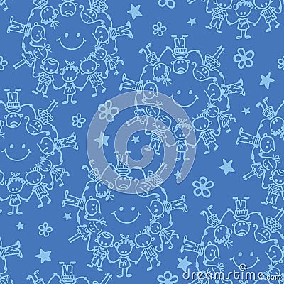 Circle of friends seamless pattern background Vector Illustration