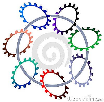 Circle with gear wheel Vector Illustration