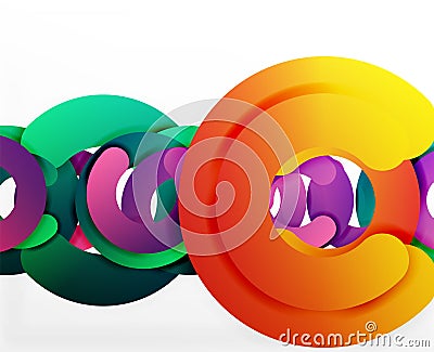 Circle geometric abstract background, colorful business or technology design for web Vector Illustration