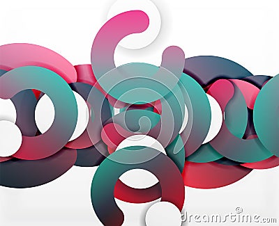 Circle geometric abstract background, colorful business or technology design for web Vector Illustration