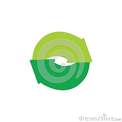 Circle geometric arrows recycle design logo Vector Illustration