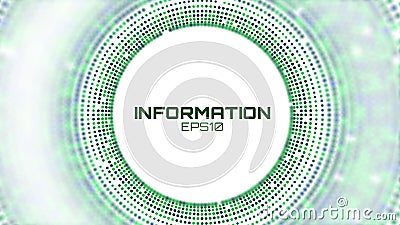 Circle geometric bigdata background. Minimal big data tunnel structure. Cloud storage Vector Illustration