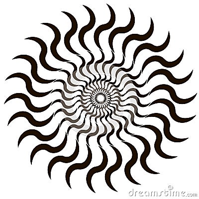 Circle geometric. Spiral, vortex, swirl zig zag shape Vector Illustration