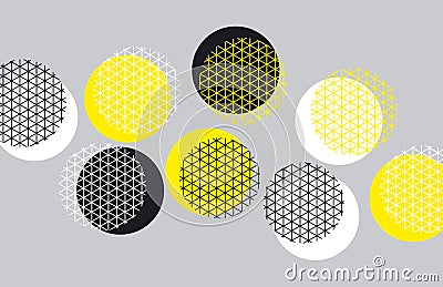 Circle geometry pattern with line mash. Vector Illustration