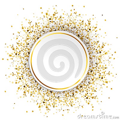 Circle Golden Particles Confetti Vector Illustration