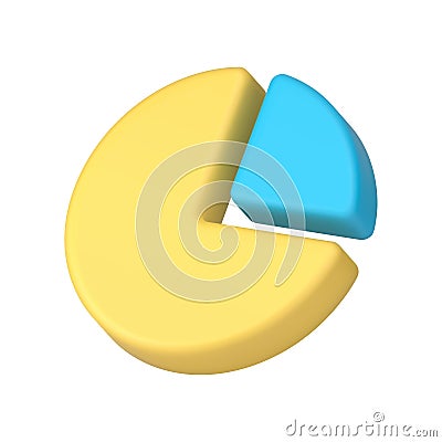 Circle graph pie chart scheme section segment economy budget calculation isometric 3d icon vector Vector Illustration