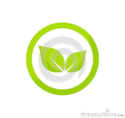 Circle green leaves logo concept Vector Illustration