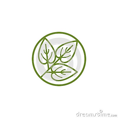 Circle Green Leaves Logo Template Illustration Design. Vector EPS 10 Vector Illustration