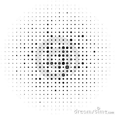 Circle halftone element, monochrome abstract graphic for DTP, pr Vector Illustration