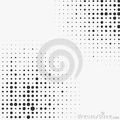 Circle halftone element, monochrome abstract graphic for DTP, pr Vector Illustration