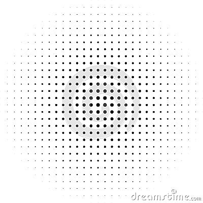 Circle halftone element, monochrome abstract graphic for DTP, pr Vector Illustration