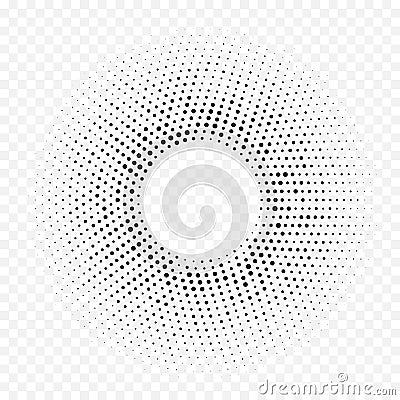 Circle halftone geometric dotted gradient pattern vector abstract white minimal texture background Vector Illustration