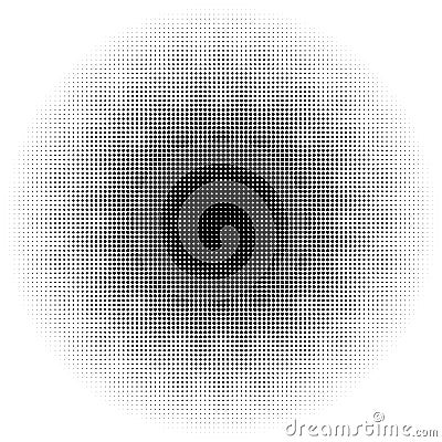 Circle halftone pattern / texture. Monochrome halftone dots. Vector Illustration