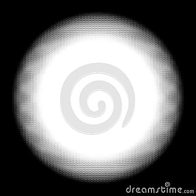 Circle halftone pattern / texture. Monochrome halftone dots. Vector Illustration