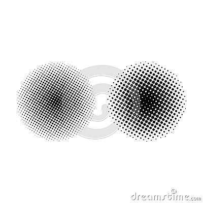 Circle halftone template black vector. Round dotted half tone. Vector Illustration