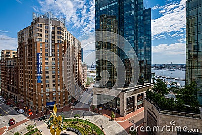 The Circle in Harbor East in Baltimore, Maryland from Above Editorial Stock Photo