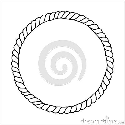 Circle of hawser, hand drawn vector illustration Vector Illustration