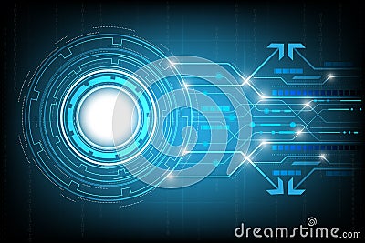 Circle hi-tech abstract background vector,digital business with various technological elements. Vector Illustration