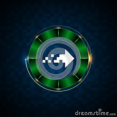 Circle hud interactive button arrow forward concept elements Vector Illustration