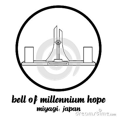 Circle icon Bell of Millennium hope. Vector illustration Vector Illustration