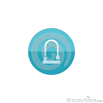 Circle icon - Bicycle lock Vector Illustration