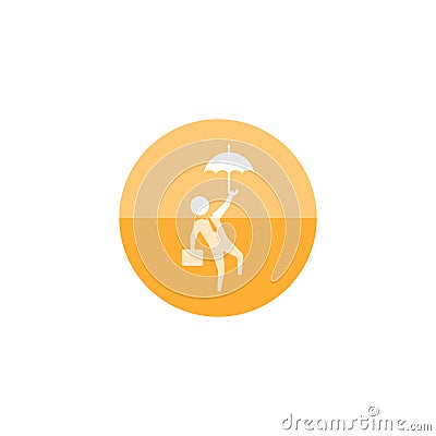 Circle icon - Businessman umbrella Vector Illustration