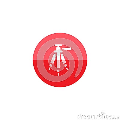 Circle icon - Camera tripod Vector Illustration