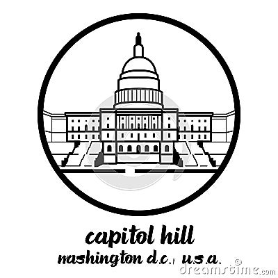 Circle Icon Capitol hill. vector illustration Vector Illustration