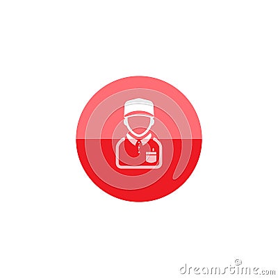 Circle icon - Delivery man Vector Illustration