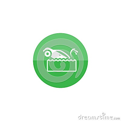 Circle icon - Drowned car Vector Illustration