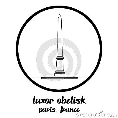 Circle Icon line Luxor Obelisk. Vector illustration Vector Illustration