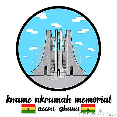 Circle icon Kwame Nkrumah Memorial. vector illustration Vector Illustration