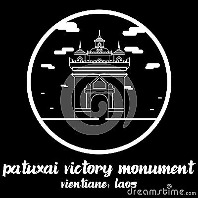 Circle icon line Patuxai Victory Monument. vector illustration Vector Illustration