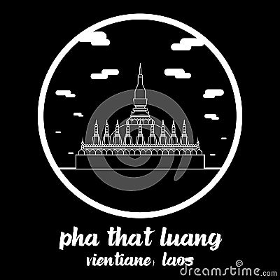 Circle icon line Pha That Luang. vector illustration Vector Illustration