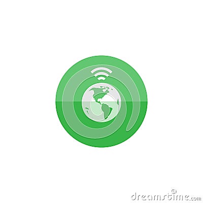 Circle icon - Wireless world Vector Illustration