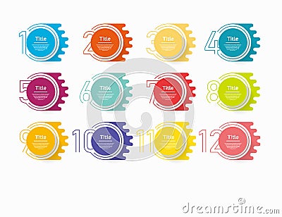 Circle infographic number options. Design vector template can be used for workflow layout, diagram, presentation, web design. Busi Vector Illustration