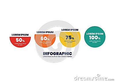 Circle infographic percentage design Vector Illustration