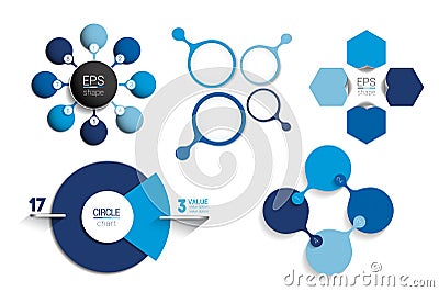 Circle infographic template. Round net diagram, graph, presentation, chart. Vector Illustration