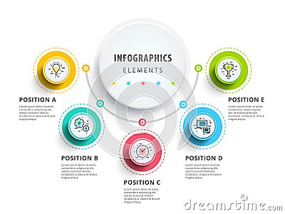 Circle infographics elements design. Abstract business workflow Vector Illustration
