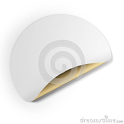 Circle label with curled corner Stock Photo