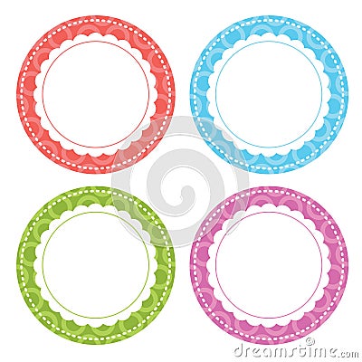 Whimsical Circle Labels Stock Photo