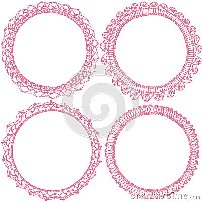 Circle lace frames Vector Illustration