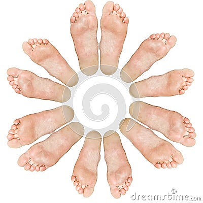 Circle. The large and small feet Stock Photo