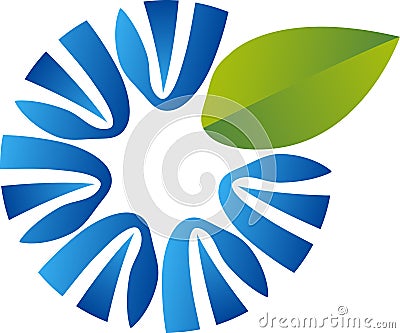 Circle leaf logo Vector Illustration