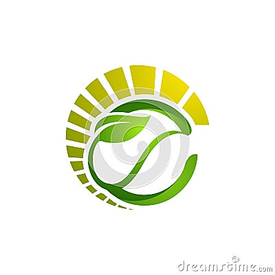 Circle leaves ecology logo, Tree leaf vector logo design, eco-fr Vector Illustration