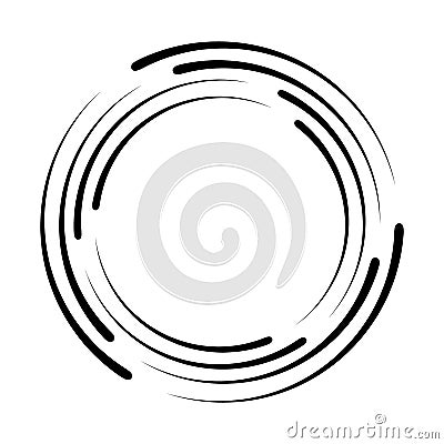 Circle line spiral. Frame randomly lines. Futuristic ring with effect halftone. Border curved. Abstract faded circle. Semitone wav Vector Illustration