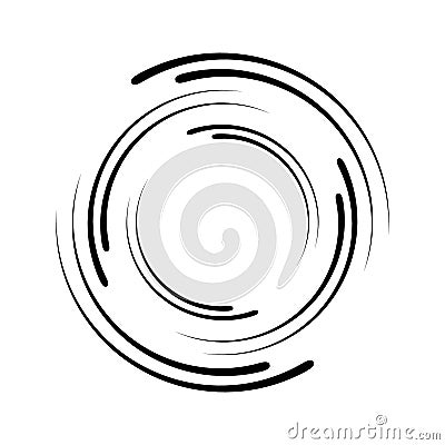 Circle line spiral. Rotate lines frame. Futuristic ring with effect halftone. Border ripple. Modern abstract fade circle. Semitone Vector Illustration