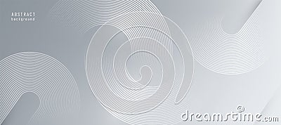 Circle lines abstract vector background. Minimal geometric circular grey pattern. Technology 3d medical design concept Vector Illustration